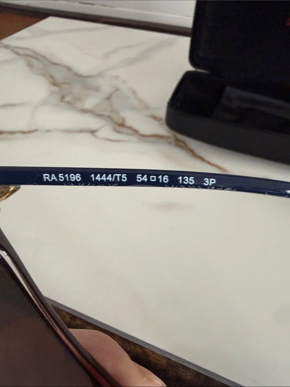 Ralph Ralph Lauren Brown Gradient Frame Sunglasses with Dark Lenses Blue Arms